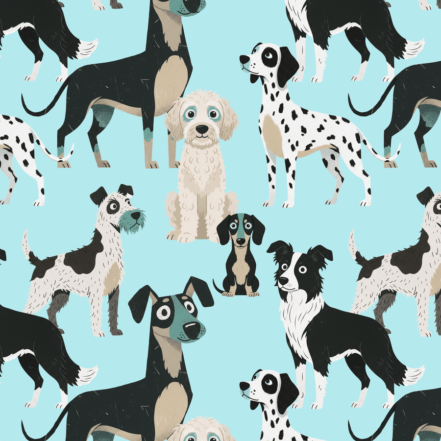 Good Dogs — Beige & Cyan